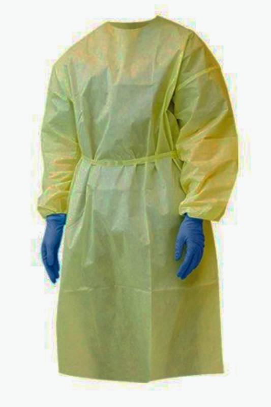 AAMI Level 2 & 3 Disposable SMS Medical Gown - Waterproof, Tear-Resistant, Round Neck, Elastic Cuff, Yellow, White, Blue, All Sizes, CE Certified, Made in India Manufacturers, Suppliers in Mysore