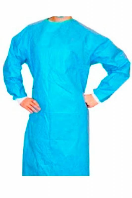 AAMI Level 3 Disposable Non-Woven Gown - Blue, Standard Performance, Non-Sterile, Unisex, S,M,L Sizes, 200 per Box for Hospital Use - Made in India Manufacturers, Suppliers in Mysore