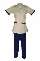 Beige Housekeeping Uniform – Short Set-In Sleeves, Elastic Pants Manufacturers, Suppliers in Tamil Nadu