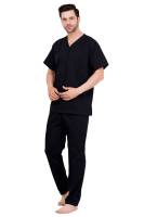 Black Polycotton Medical Scrubs V-Neck Set Manufacturers, Suppliers in Tamil Nadu