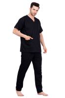 Black Polycotton Medical Scrubs V-Neck Set Manufacturers, Suppliers in Tamil Nadu