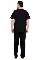 Black and Blue Polycotton Scrubs - V-Neck, Short Raglan Sleeves, 6 Pockets, Full Elastic Drawstring Pant, Double Stitch Detail, Sizes S-XXL, 0.51 kg Manufacturers, Suppliers in Tamil Nadu
