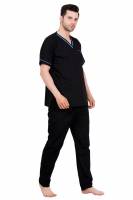 Black and Blue Polycotton Scrubs - V-Neck, Short Raglan Sleeves, 6 Pockets, Full Elastic Drawstring Pant, Double Stitch Detail, Sizes S-XXL, 0.51 kg Manufacturers, Suppliers in Tamil Nadu