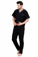 Black and Blue Polycotton Scrubs - V-Neck, Short Raglan Sleeves, 6 Pockets, Full Elastic Drawstring Pant, Double Stitch Detail, Sizes S-XXL, 0.51 kg Manufacturers, Suppliers in Tamil Nadu