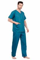 Bluish Green Polycotton Scrubs - V Neck, Short Raglan Sleeves, 4 Pockets, Full Elastic Drawstring Pant, Double Stitch Durability, Sizes S-XXXL, 0.51 kg Manufacturers, Suppliers in Tamil Nadu