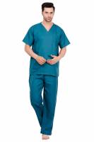 Bluish Green Polycotton Scrubs - V Neck, Short Raglan Sleeves, 4 Pockets, Full Elastic Drawstring Pant, Double Stitch Durability, Sizes S-XXXL, 0.51 kg Manufacturers, Suppliers in Tamil Nadu