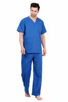 Bright Blue Polycotton Scrubs - V Neck, Short Raglan Sleeves, 4 Pockets, Full Elastic Drawstring Pant, Double Stitch Detail, Sizes S XXXL, 0.51 kg Manufacturers, Suppliers in Tamil Nadu