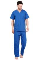 Bright Blue Polycotton Scrubs Set Short Raglan Sleeves Manufacturers, Suppliers in Tamil Nadu