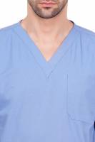 Ceil Blue Polycotton Scrubs - V Neck, Short Raglan Sleeves, 4 Pockets, Full Elastic Drawstring Pant, Double Stitch Detail, Sizes S-XXXL, 0.51 kg Manufacturers, Suppliers in Tamil Nadu