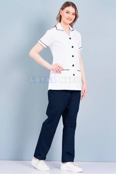 Classic Nurse Uniform Set – Soft Polycotton Fabric with Pockets and Collar Neck Manufacturers, Suppliers in Goa