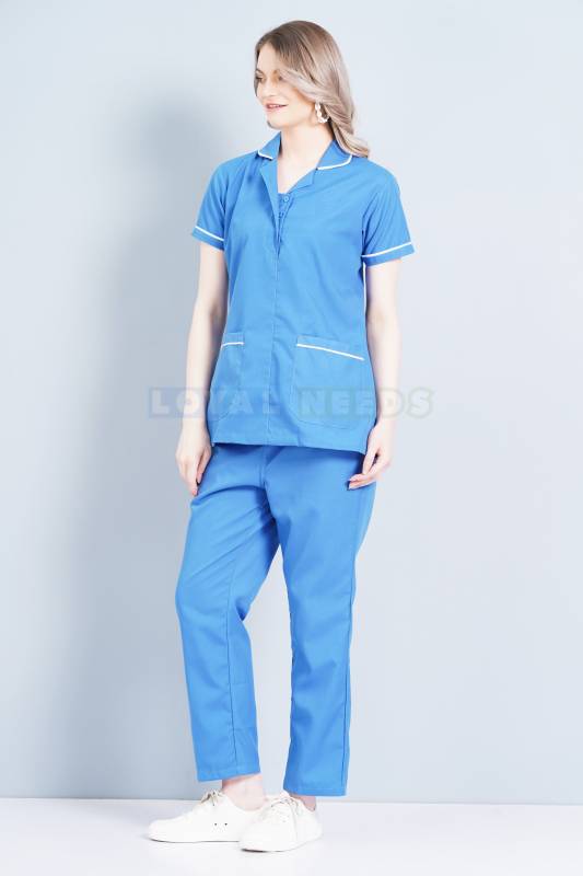 Collar Neck Nursing Wear – Women Blue Hospital Uniform, Half Sleeves Manufacturers, Suppliers in Kozhikode
