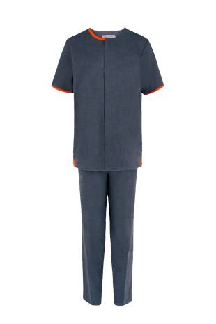 Cotton Half Sleeve Blue Uniform for Housekeeping