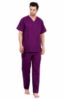 Dark Purple Polycotton Scrubs - V Neck, Short Raglan Sleeves, 4 Pockets, Full Elastic Drawstring Pant, Double Stitch Durability, Sizes S-XXXL, 0.51 kg Manufacturers, Suppliers in Tamil Nadu