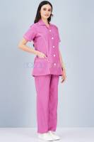 Female Hospital Staff Wear – Plain Pink, Cotton, Half Sleeves, Patch And Inside Pockets Manufacturers, Suppliers in Tamil Nadu
