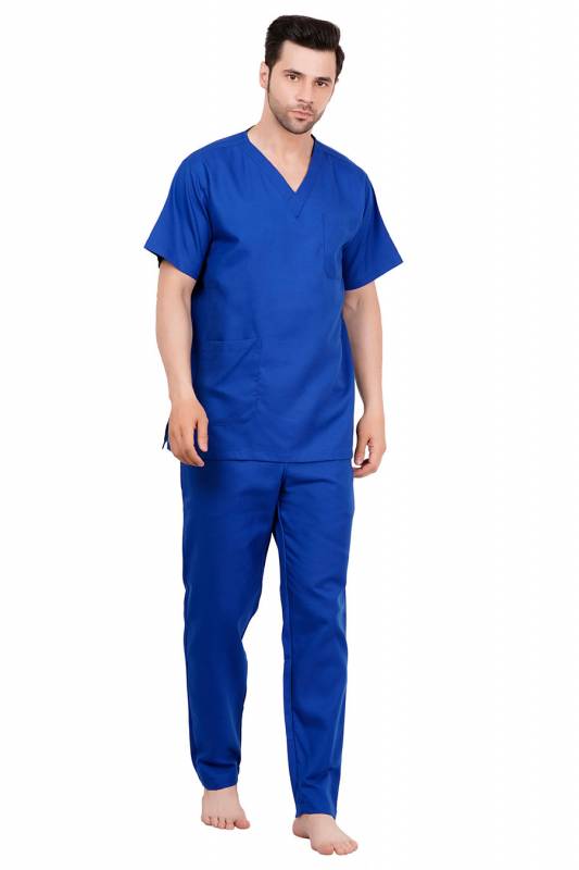 Galaxy Blue Polycotton Scrubs - V Neck, Short Raglan Sleeves, 4 Pockets, Full Elastic Drawstring Pant, Double Stitch Durability, Sizes S-XXXL, 0.51 kg Manufacturers, Suppliers in Jamshedpur