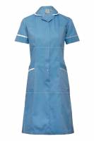 Half Sleeve Nurse Uniform – Blue and Light Grey, Cotton-Polyester Blend, Collar Neck Manufacturers, Suppliers in Tamil Nadu