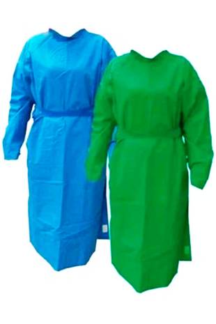 High-Performance Hospital Scrubs - Blue and Green, Plain Round Neck, Made in India, Minimum Order 100
