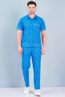 Male Nurse Uniform – Blue Cotton, Plain Design with Short Sleeves And Collar Neck Manufacturers, Suppliers in Tamil Nadu