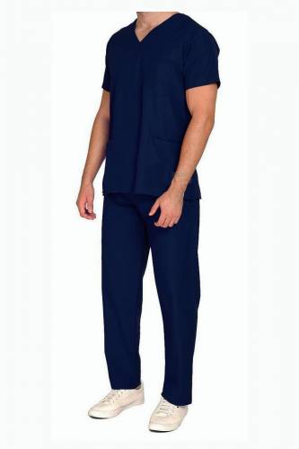 Medium Blue Unisex Hospital Staff Wear Shirt - Polyester Cotton Blend, V Neck, Plain, Half Sleeve, Dry Clean Only Manufacturers, Suppliers in Tamil Nadu