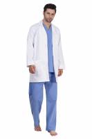 Mens White Doctor Coat – Full Set-In Sleeves, Classic Fit, Two Patch Pockets, Polycotton Fabric Manufacturers, Suppliers in Tamil Nadu