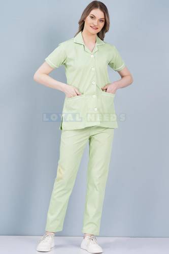 Mint Green Cotton Nurse Uniform for Women ...