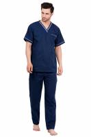 Olive Blue and Blue Polycotton Scrubs - V Neck, Short Raglan Sleeves, 6 Pockets, Full Elastic Drawstring Pant, Double Stitch Durability, Sizes S-XXL, 0.51 kg Manufacturers, Suppliers in Tamil Nadu