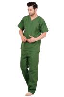 Olive Green Medical Scrub Suit with Four Pockets Manufacturers, Suppliers in Tamil Nadu