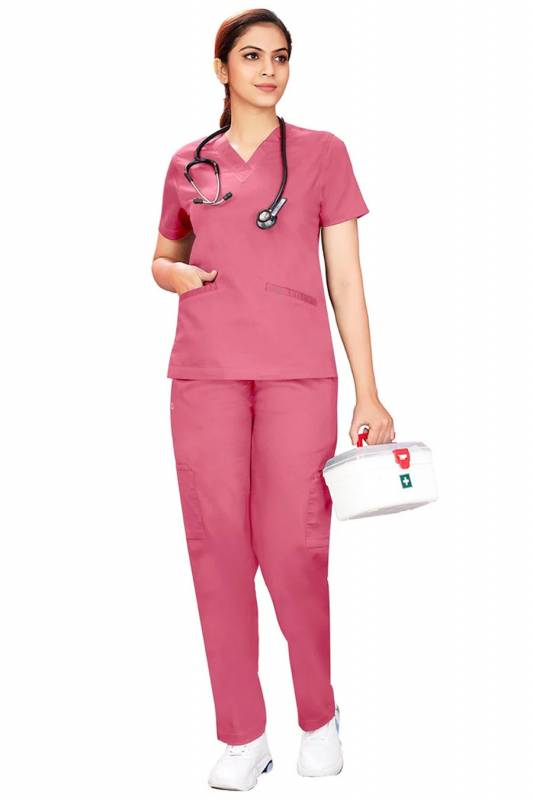 Pink - V Neck T-Shirt with Short Sleeves & Full Elastic Drawstring Pants – Customised Polycotton Fabric, Double Stitch Detail, Sizes S-XXXL Manufacturers, Suppliers in Dispur