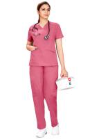 Pink V-Neck Polycotton Medical Scrubs Set Manufacturers, Suppliers in Tamil Nadu