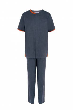 Plain Grey Housekeeping Wear – Half Sleeves, Cotton, Machine Wash