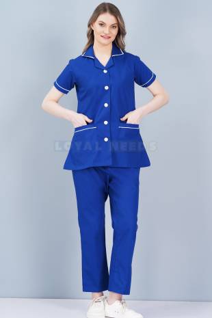 Plain Navy Blue Nurse Wear for Hospital Use