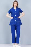 Plain Navy Blue Nurse Wear for Women – Cotton Material, Functional Pockets, Collar Neck Manufacturers, Suppliers in Tamil Nadu