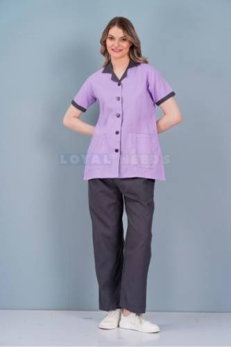 Purple Housekeeping Uniform for Female – Half Sleeves, Machine Wash Manufacturers, Suppliers in Tamil Nadu