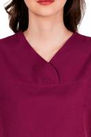 Reddish Burgundy - Y Crossover Neckline Short Sleeve Top with Front & Inside Pockets, Gathered Pant with Adjustable Drawstring, Reinforced Side Vents, Customised Polycotton Fabric - Available in S to XXXL Manufacturers, Suppliers in Tamil Nadu