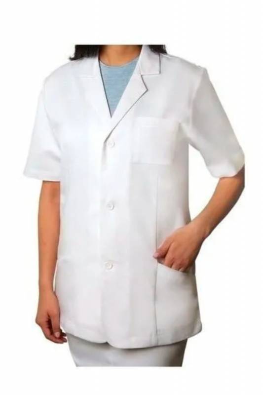 Unisex White Cotton-Poly Lab Coat – Elegant Lapel Collar, Front Button Closure, Sizes All Manufacturers, Suppliers in Dispur