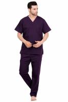 Wine Red Polycotton Scrubs - V Neck, Short Raglan Sleeves, 4 Pockets, Full Elastic Drawstring Pant, Double Stitch Detail, Sizes S-XXXL, 0.51 kg Manufacturers, Suppliers in Tamil Nadu