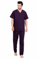 Wine Red Polycotton Scrubs - V Neck, Short Raglan Sleeves, 4 Pockets, Full Elastic Drawstring Pant, Double Stitch Detail, Sizes S-XXXL, 0.51 kg Manufacturers, Suppliers in Tamil Nadu