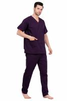 Wine Red Polycotton Scrubs - V Neck, Short Raglan Sleeves, 4 Pockets, Full Elastic Drawstring Pant, Double Stitch Detail, Sizes S-XXXL, 0.51 kg Manufacturers, Suppliers in Tamil Nadu