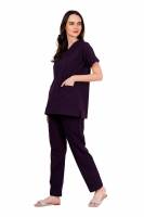 Wine Red Polycotton Scrubs - Y Crossover Neckline, Short Sleeves, 3 Pockets, Front & Back Yokes, Adjustable Drawstring Pant, Reinforced Side Vents, Customised Polycotton Fabric, Sizes S-XXXL, 0.51 kg Manufacturers, Suppliers in Tamil Nadu