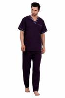 Wine Red and Blue Polycotton Scrubs - V Neck, Short Raglan Sleeves, 6 Pockets, Full Elastic Drawstring Pant, Double Stitch Durability, Sizes S-XXXL, 0.51 kg Manufacturers, Suppliers in Tamil Nadu