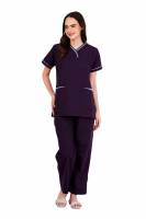Wine Red and Blue Polycotton Scrubs - Y Crossover Neckline, Short Sleeves, 6 Pockets, Front & Back Yokes, Adjustable Drawstring Pant, Reinforced Side Vents, Customised Polycotton Fabric, Sizes S-XXXL, 0.51 kg Manufacturers, Suppliers in Tamil Nadu