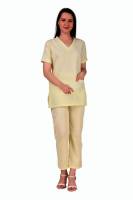 Yellow OT Room Wear - V Neck, Half Sleeve, Polyester Viscose Fabric, Size M, Machine Washable, Minimum Order 50 Sets Manufacturers, Suppliers in Tamil Nadu